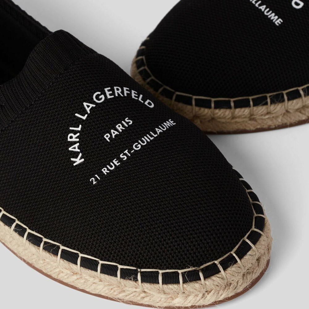 Black Karl Lagerfeld Rue St-guillaume Kamino Espadrilles Men's Sandals & Flats | USA25HATF