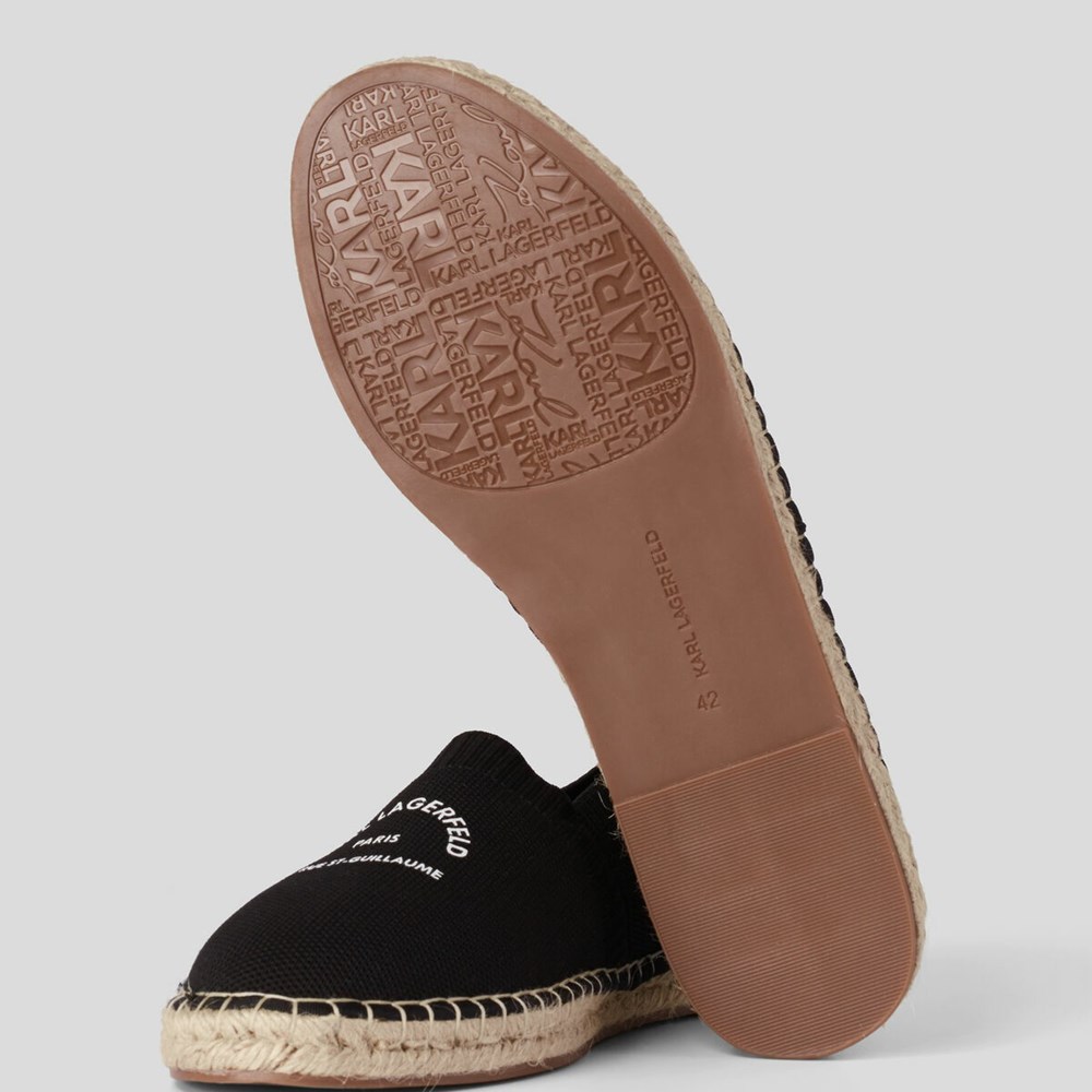 Black Karl Lagerfeld Rue St-guillaume Kamino Espadrilles Men's Sandals & Flats | USA25HATF