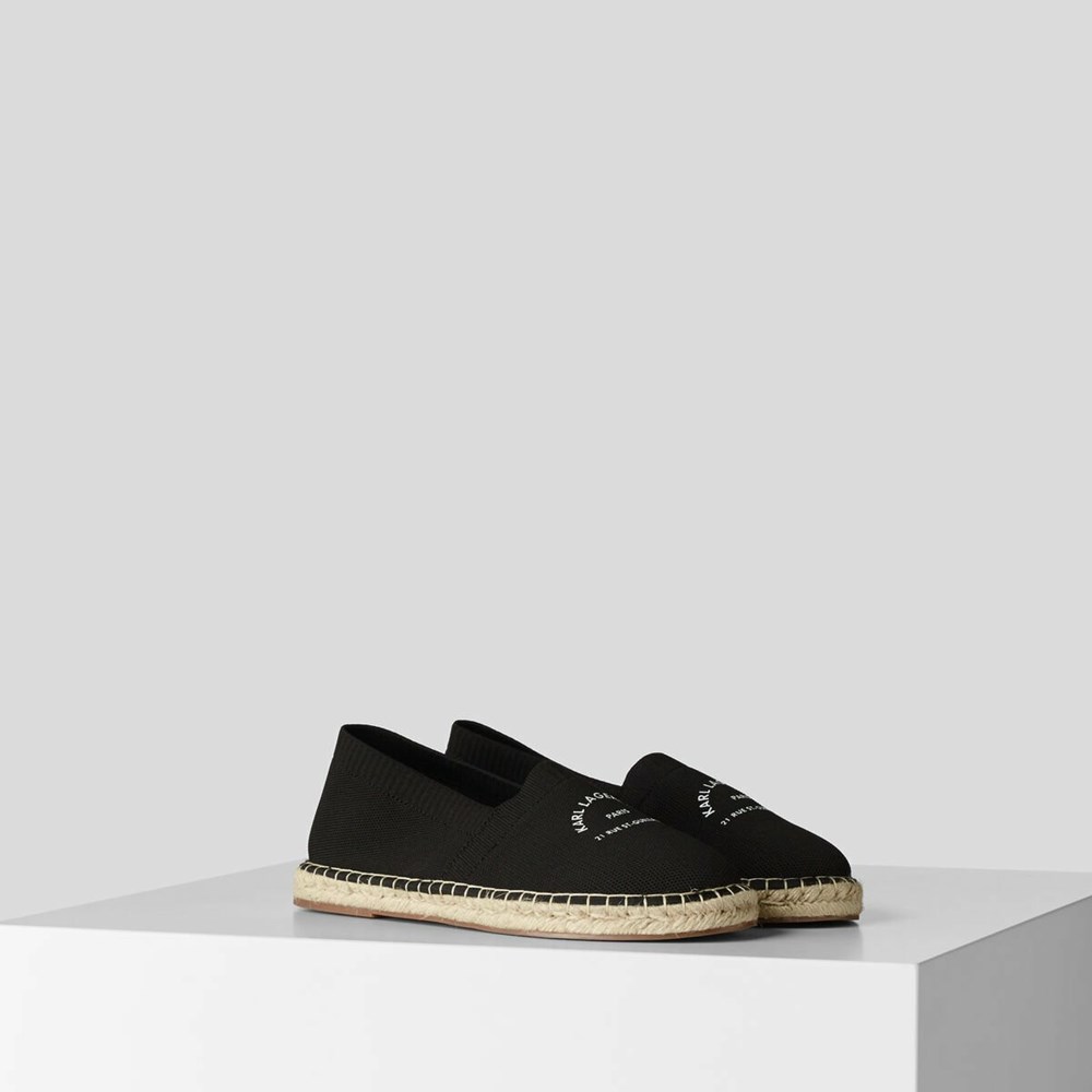 Black Karl Lagerfeld Rue St-guillaume Kamino Espadrilles Men\'s Sandals & Flats | USA25HATF