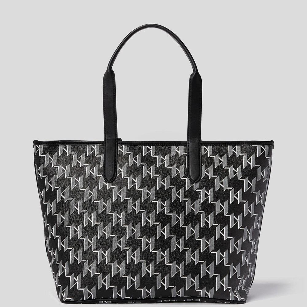 Black Karl Lagerfeld Rue St-guillaume Kl Monogram East-west Women's Tote Bags | USA15LDRY