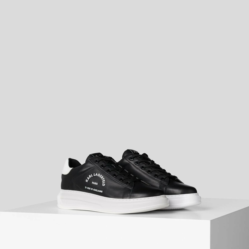 Black Karl Lagerfeld Rue St-guillaume Logo Kapri Men\'s Sneakers | USA95CGMY