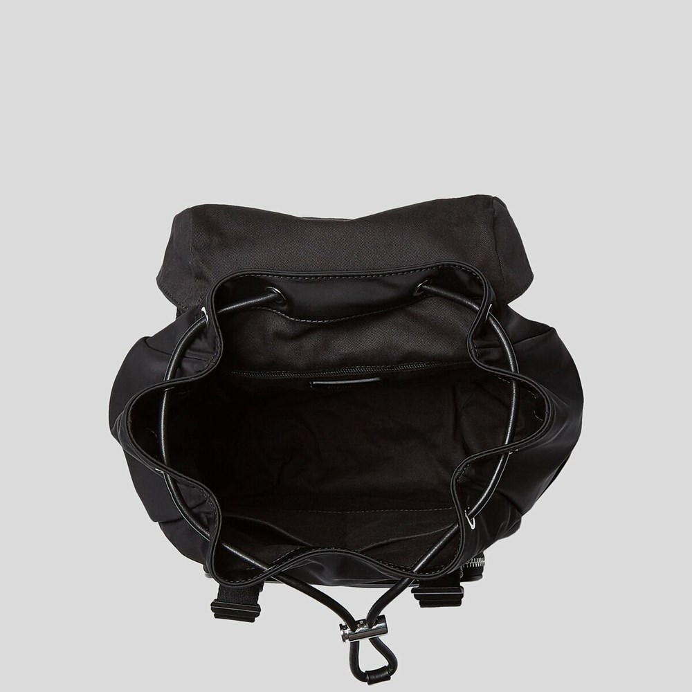 Black Karl Lagerfeld Rue St-guillaume Nylon Women's Backpacks | USA53UTFE