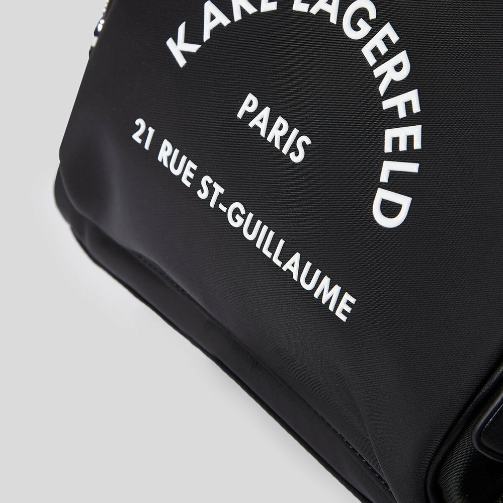 Black Karl Lagerfeld Rue St-guillaume Nylon Women's Backpacks | USA53UTFE