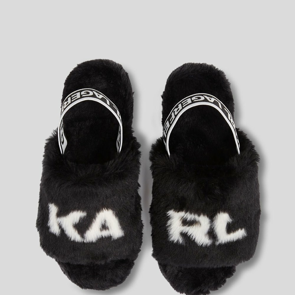 Black Karl Lagerfeld Salon Karl Slingback Women's Sandals & Flats | USA27QMYF