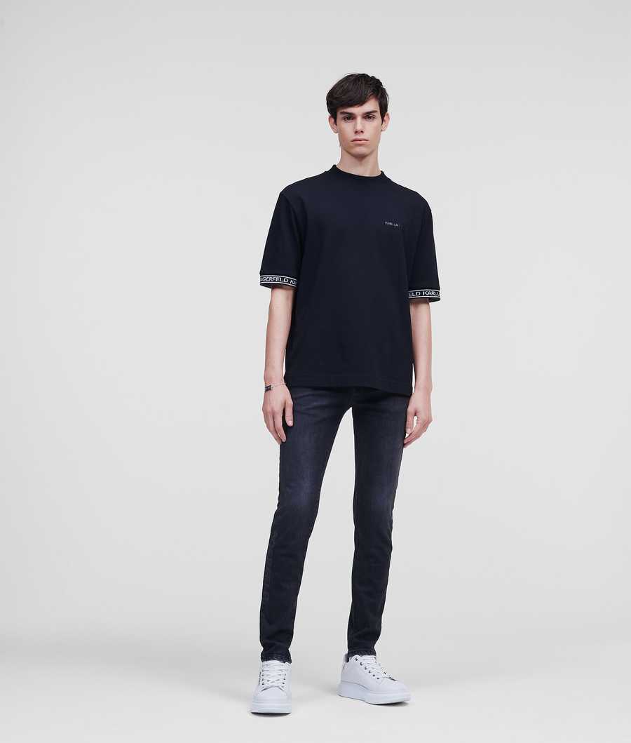 Black Karl Lagerfeld Slim Fit Men's Jeans | USA14KHDL