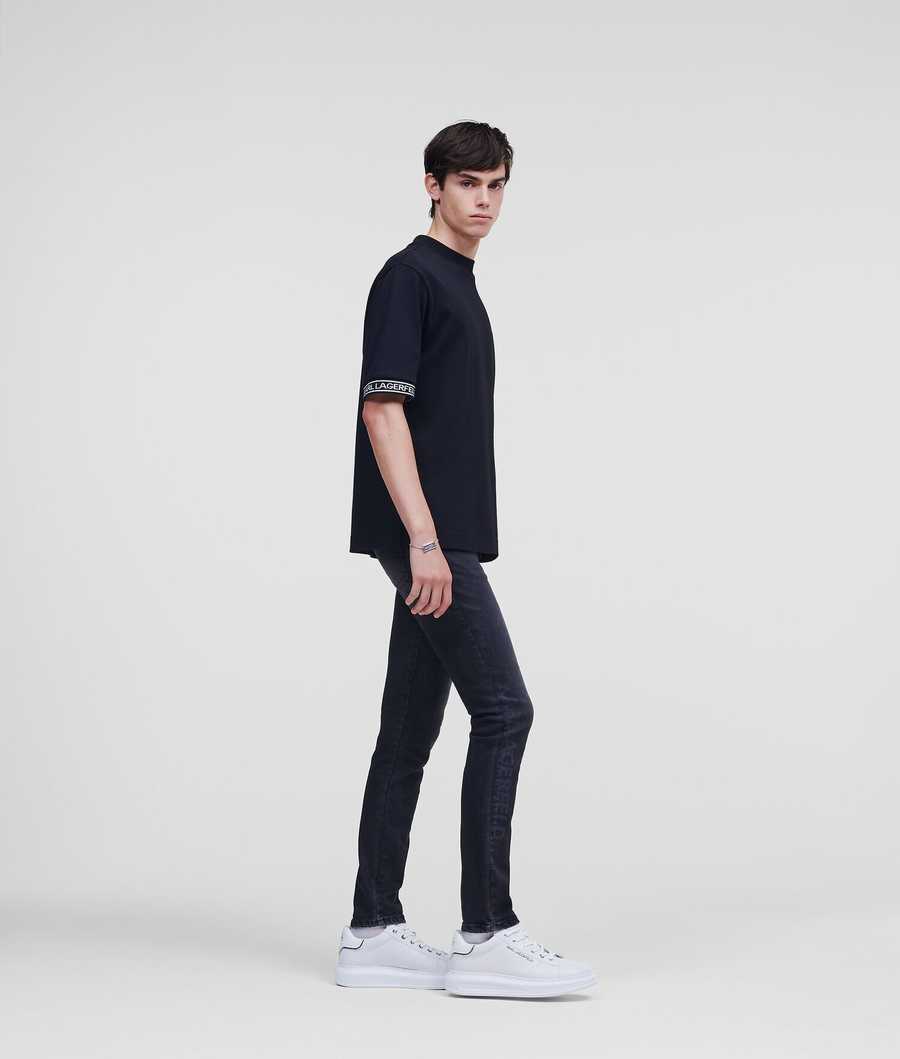 Black Karl Lagerfeld Slim Fit Men's Jeans | USA14KHDL