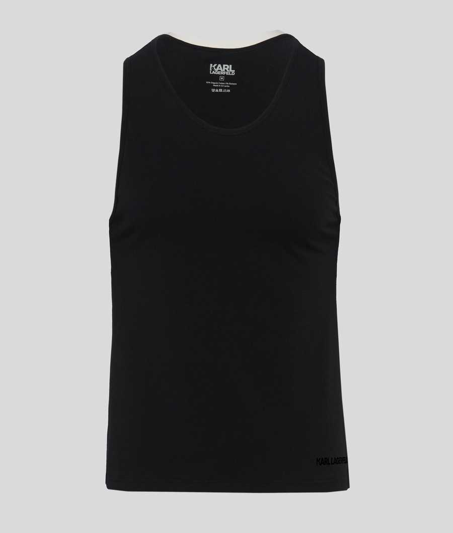 Black Karl Lagerfeld Tank Top - 2 Pack Men's Underwear | USA40MIUG