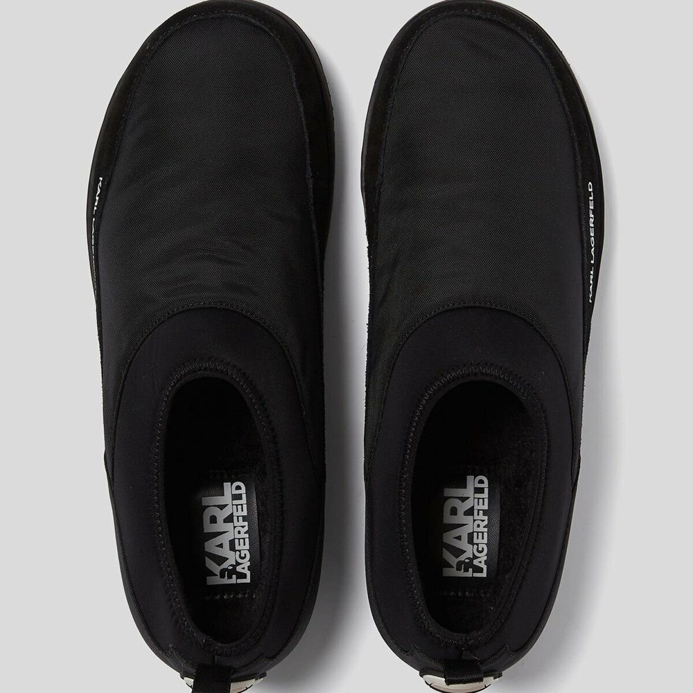 Black Karl Lagerfeld Terra Domo Slip-on Shoes Men's Sandals & Flats | USA08GJSU