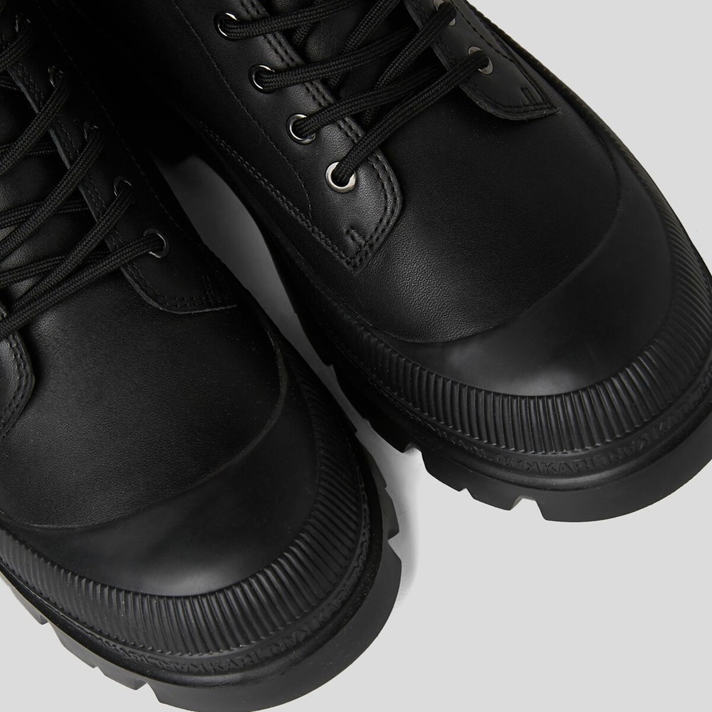 Black Karl Lagerfeld Trekka Lace-up Boots Men's Boots | USA94ZAPT