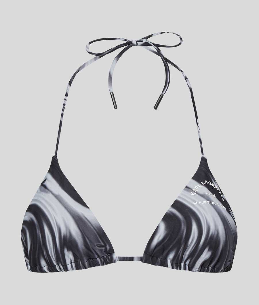 Black Karl Lagerfeld Wrap-around Triangle Women's Beachwear | USA67NHPZ