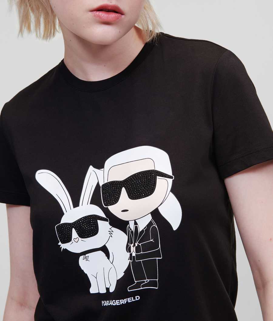 Black Karl Lagerfeld Year Of The Rabbit Women\'s T-Shirts | USA92CSKO