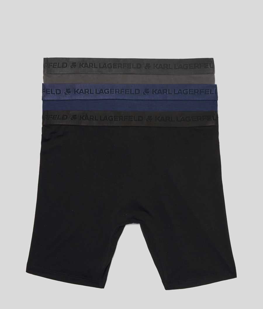 Black / Navy / Grey Karl Lagerfeld Premium Karl Logo Boxers – 3 Pack Men's Underwear | USA08JZEV