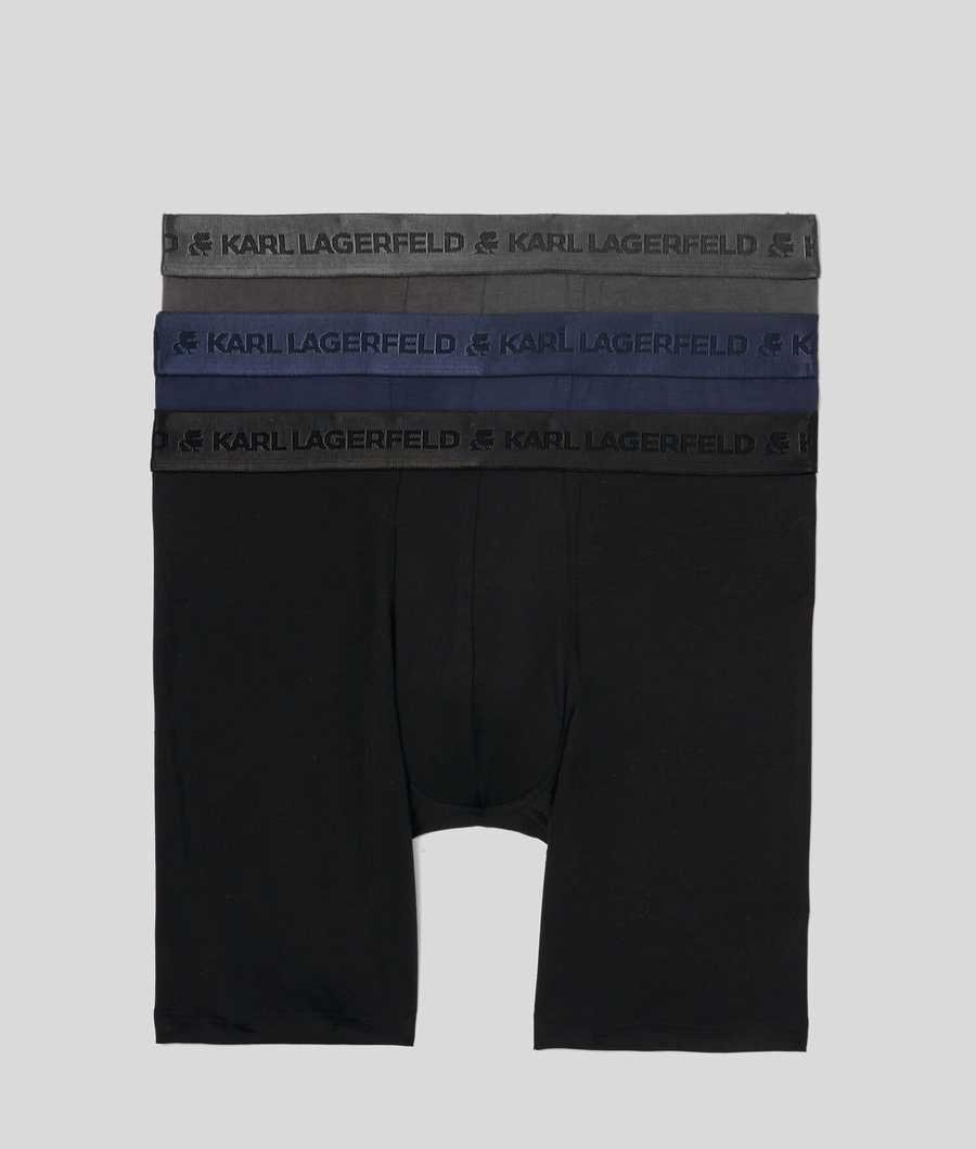 Black / Navy / Grey Karl Lagerfeld Premium Karl Logo Boxers – 3 Pack Men\'s Underwear | USA08JZEV