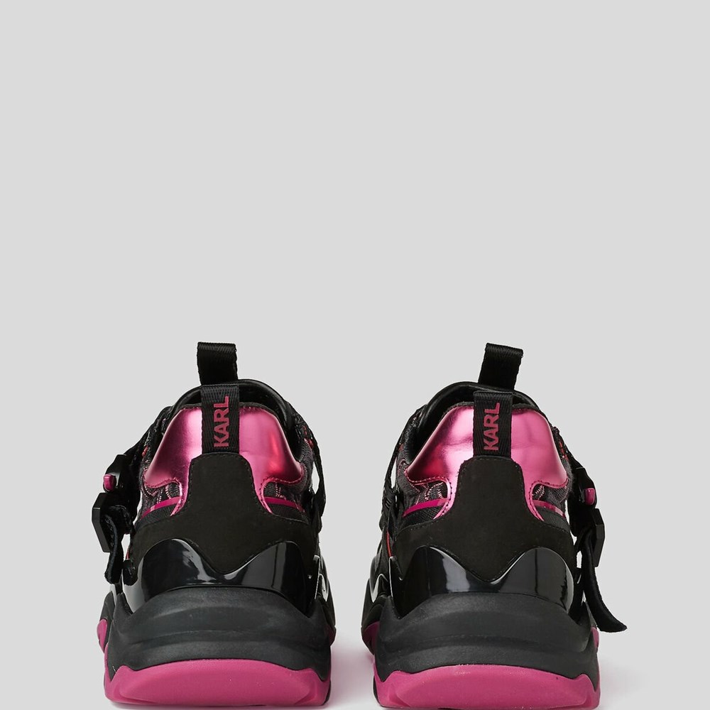 Black / Pink Karl Lagerfeld Gemini Karl Klip Krossmesh Runners Women's Sneakers | USA16WLYF