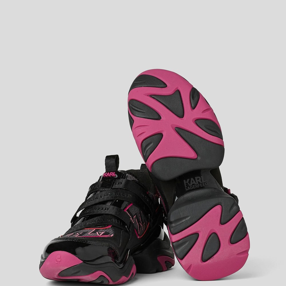 Black / Pink Karl Lagerfeld Gemini Karl Klip Krossmesh Runners Women's Sneakers | USA16WLYF