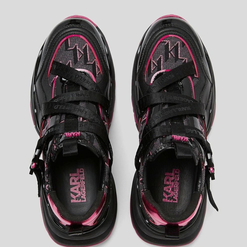 Black / Pink Karl Lagerfeld Gemini Karl Klip Krossmesh Runners Women's Sneakers | USA16WLYF