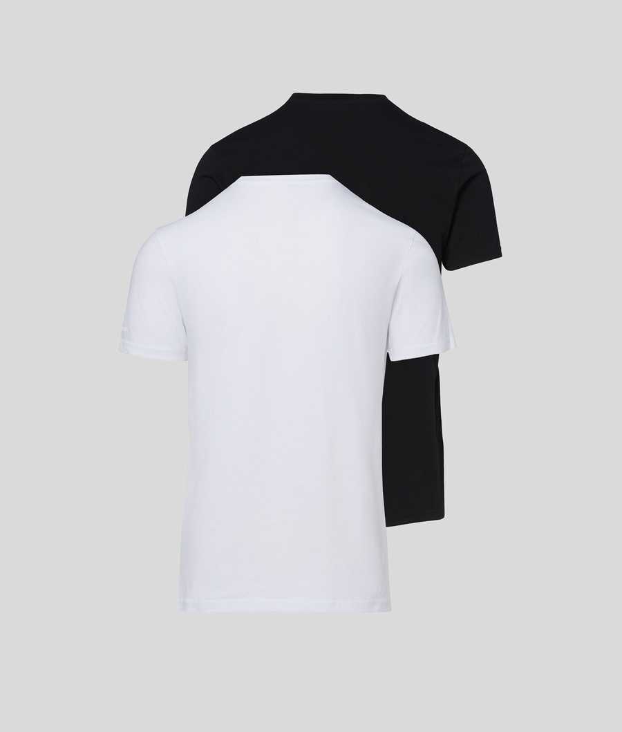 Black / White Karl Lagerfeld Crew-neck T-shirt – 2 Pack Men's Underwear | USA82MYTZ