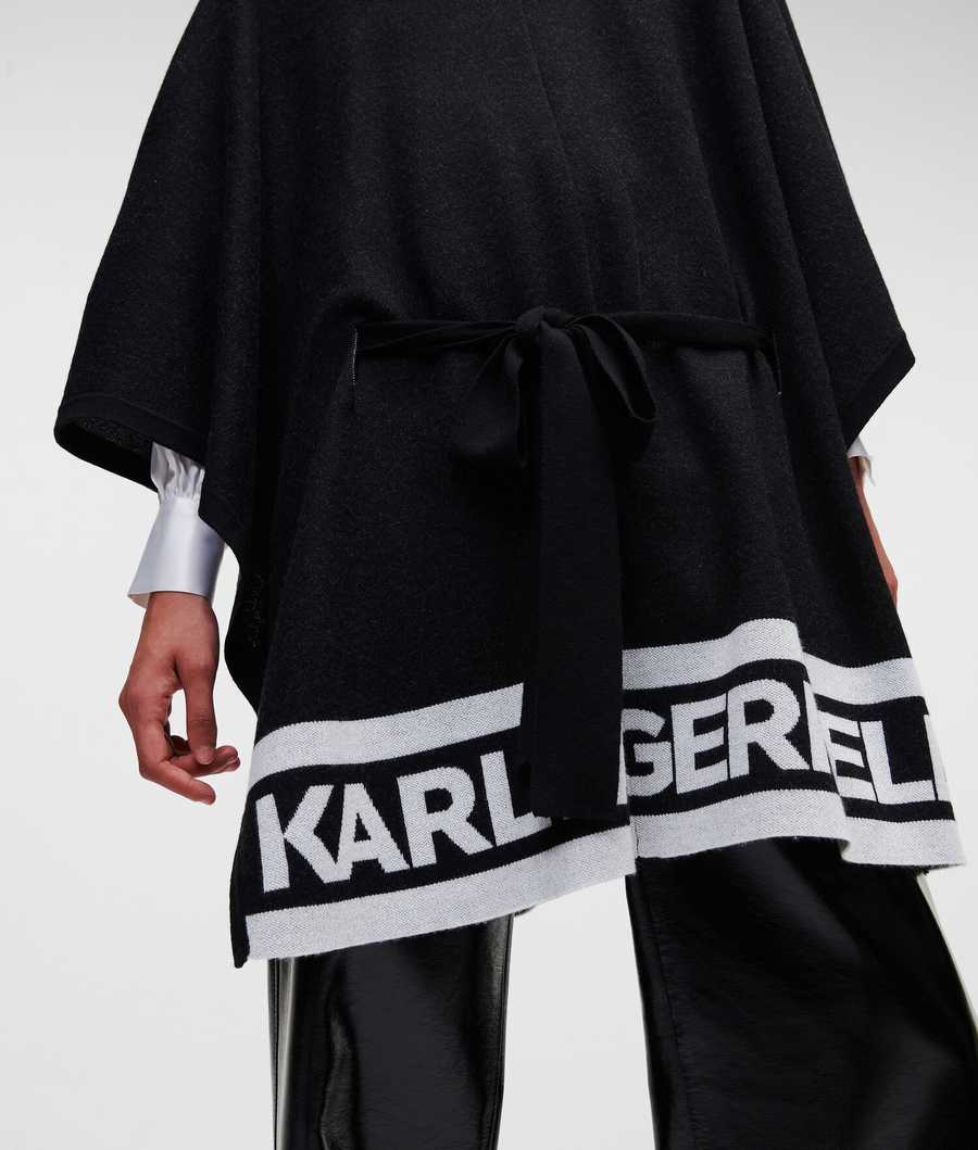 Black / White Karl Lagerfeld Karl Logo Knitted Women's Knitwear | USA78MAHR