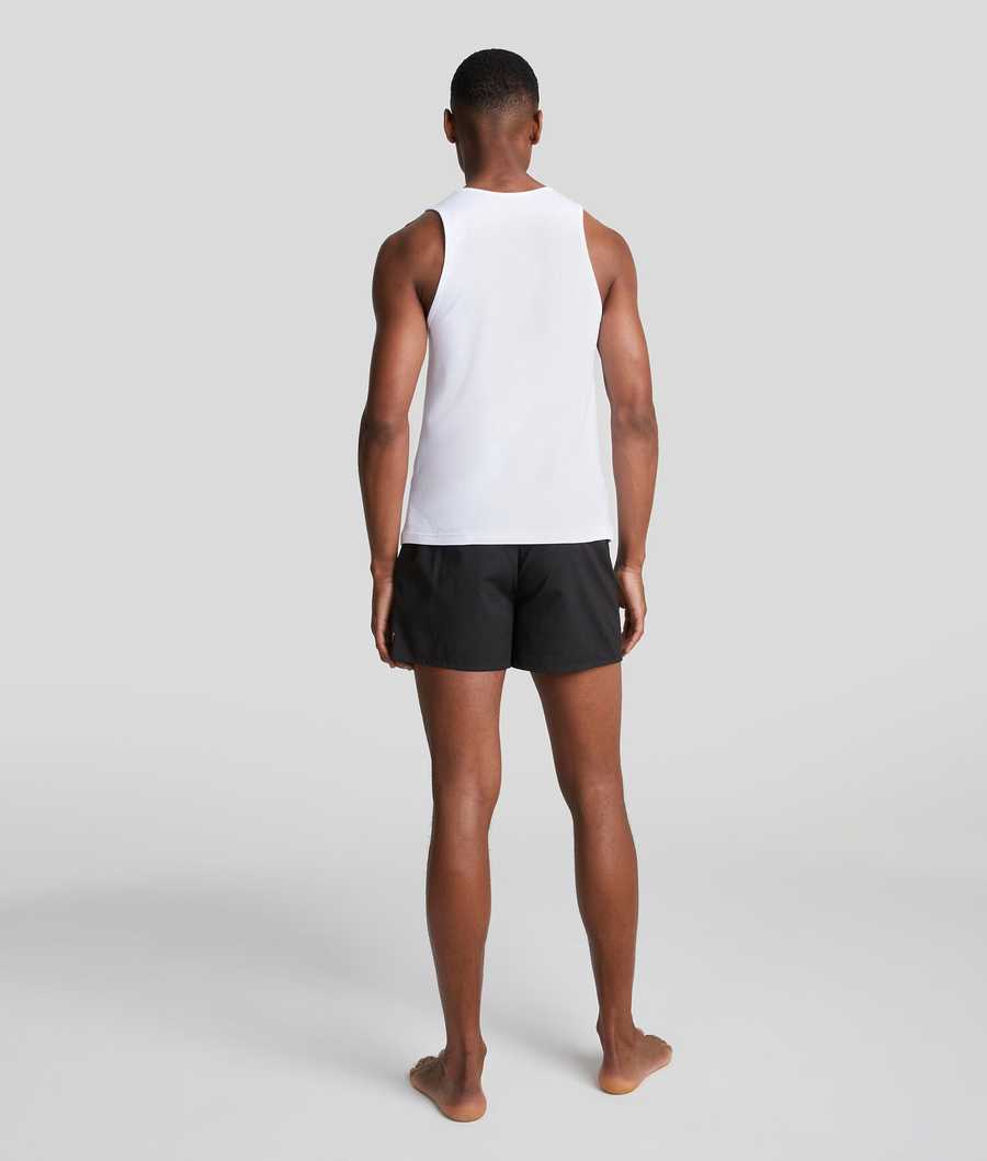 Black / White Karl Lagerfeld Tank Top - 2 Pack Men's Underwear | USA51UXWE