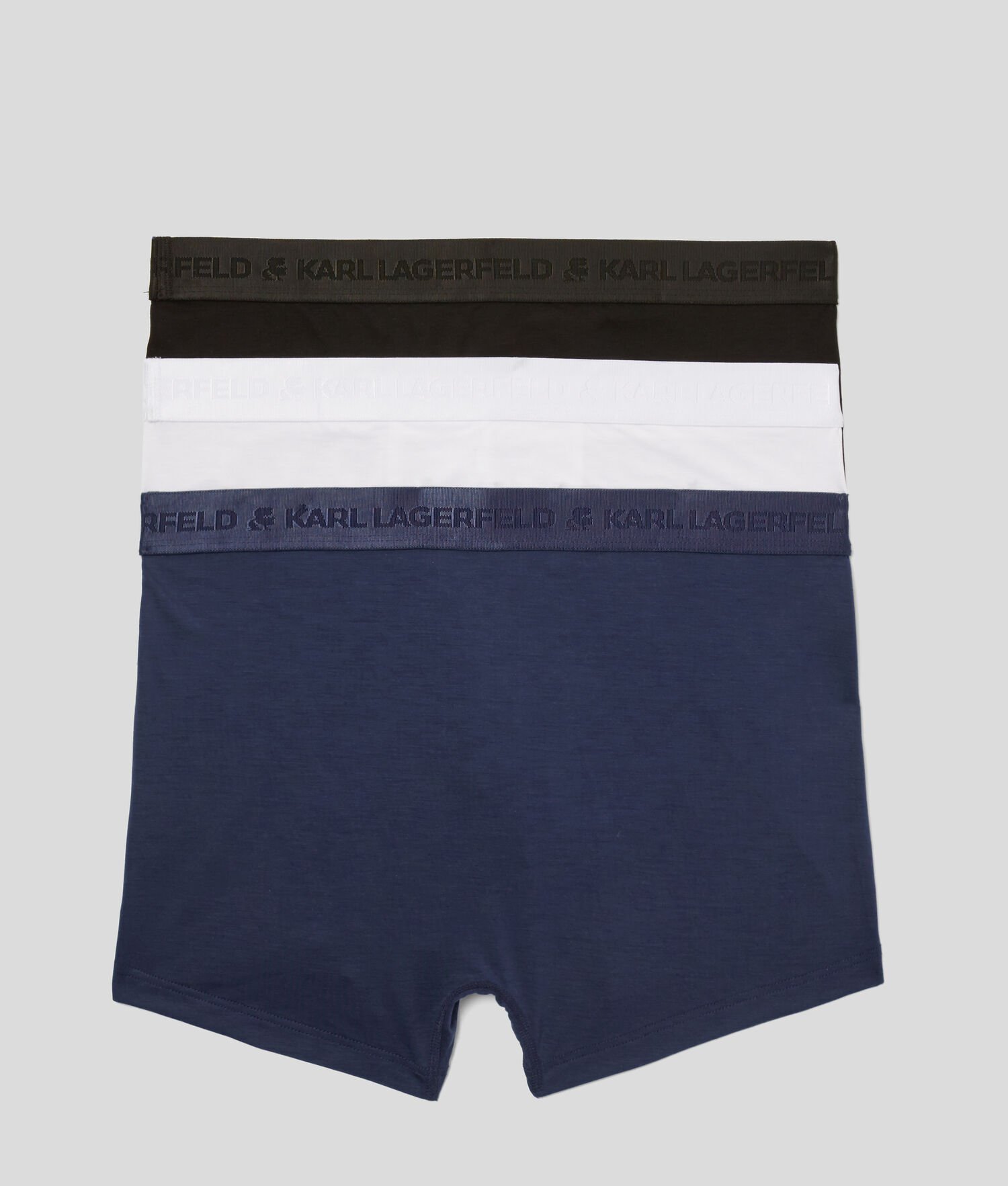 Black / White / Navy Karl Lagerfeld Premium Karl Logo Trunks – 3 Pack Men's Underwear | USA63PFYQ