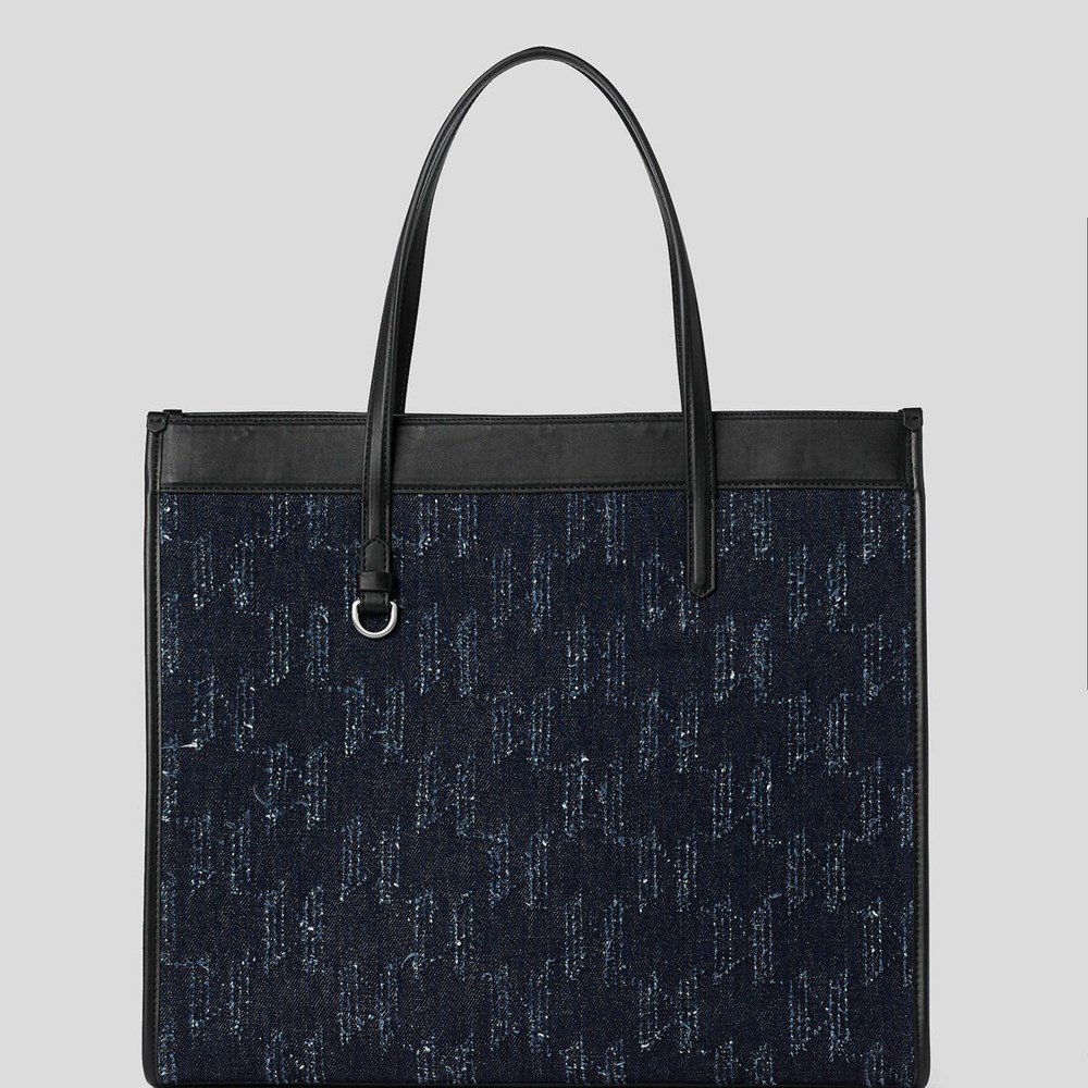 Blue Karl Lagerfeld K/Skuare Denimmonogram Women's Tote Bags | USA50HEDR