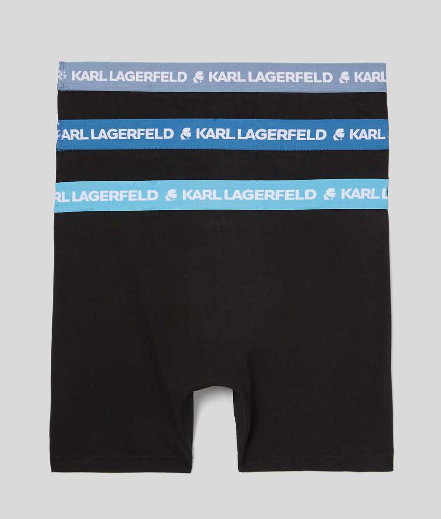 Blue Karl Lagerfeld Karl Logo Boxers - 3 Pack Men's Underwear | USA75FYUQ