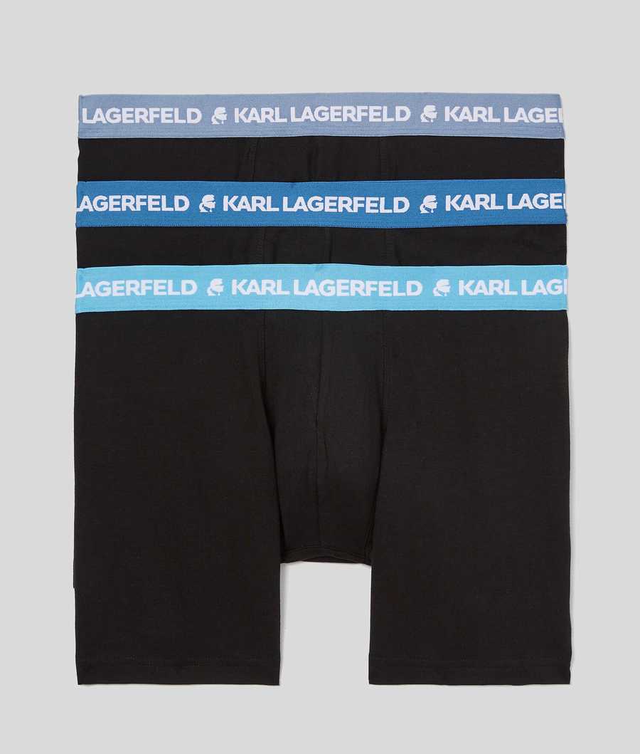 Blue Karl Lagerfeld Karl Logo Boxers - 3 Pack Men\'s Underwear | USA75FYUQ