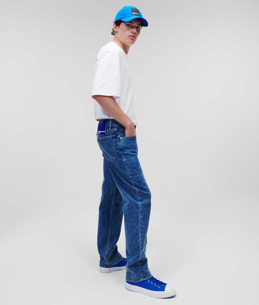 Blue Karl Lagerfeld Klj Straight Men's Jeans | USA29KATV