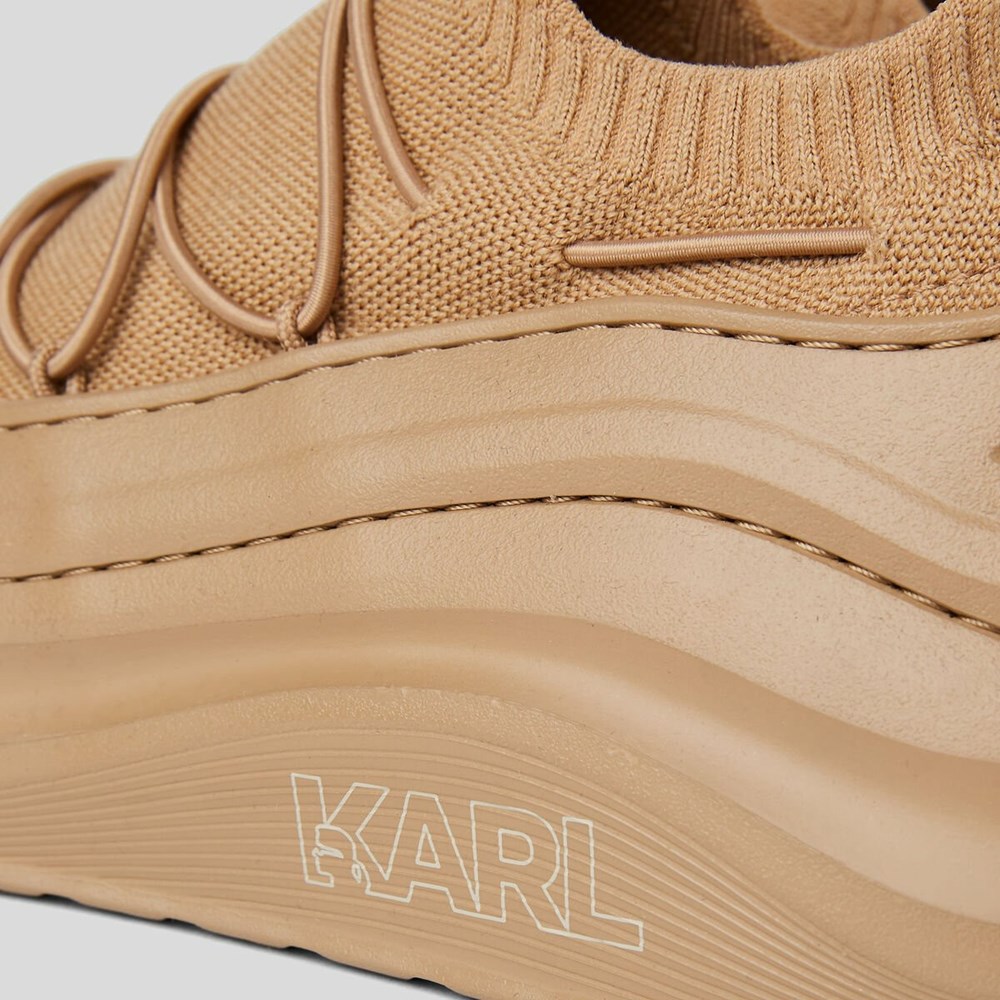 Brown Karl Lagerfeld Chase Knit Sock Trainer Men's Sneakers | USA35MJGI