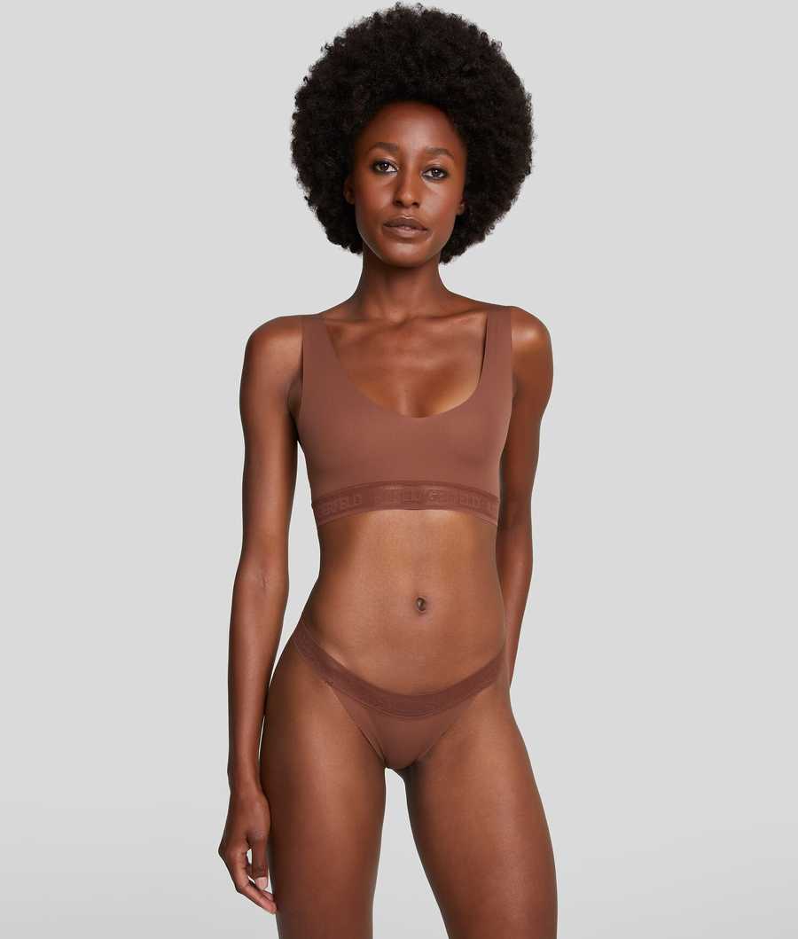 Brown Karl Lagerfeld Ultra-light Karl Logo Briefs Women's Underwear | USA12QRYO