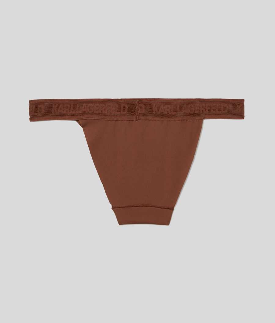 Brown Karl Lagerfeld Ultra-light Karl Logo Briefs Women's Underwear | USA12QRYO