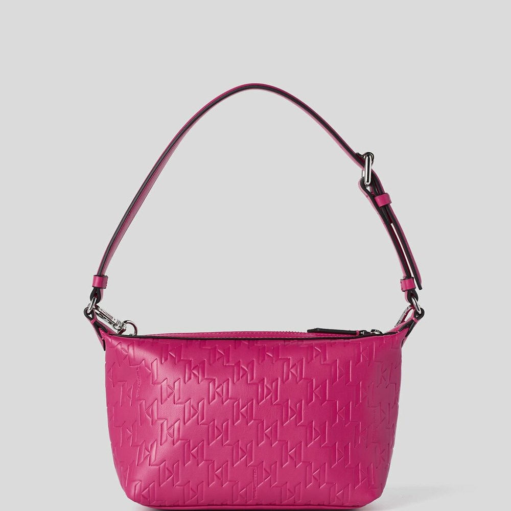 Fuchsia Karl Lagerfeld K/Kushion Monogram-embossed Women's Baguette Bag | USA89LJOS