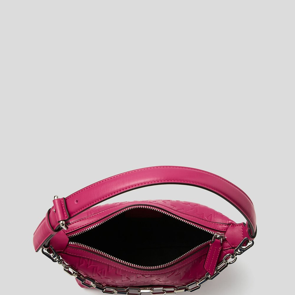 Fuchsia Karl Lagerfeld K/Kushion Monogram-embossed Women's Baguette Bag | USA89LJOS