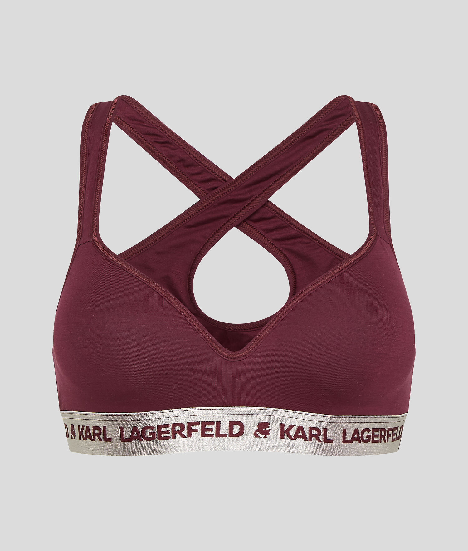 Fuchsia Karl Lagerfeld Metallic Logo Padded Bra Women's Underwear | USA75BLFY