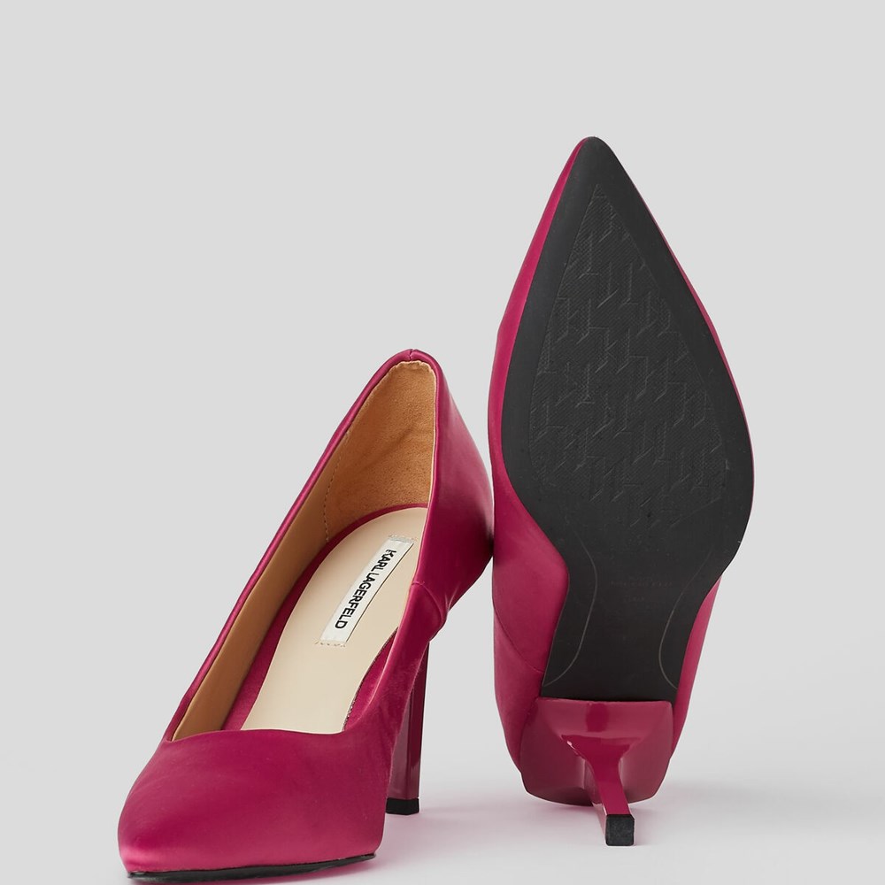 Fuchsia Karl Lagerfeld Sarabande Karl Tape Court Shoes Women's High Heels | USA04XJGK