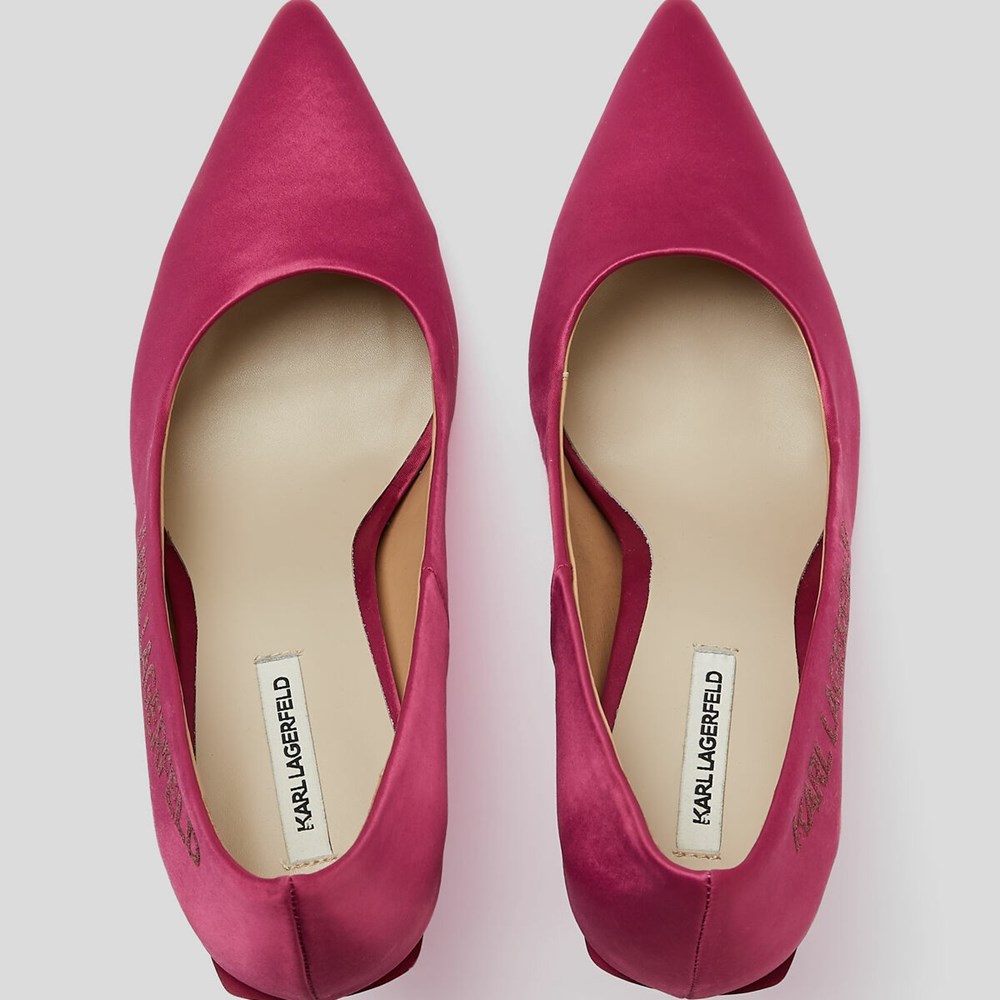 Fuchsia Karl Lagerfeld Sarabande Karl Tape Court Shoes Women's High Heels | USA04XJGK