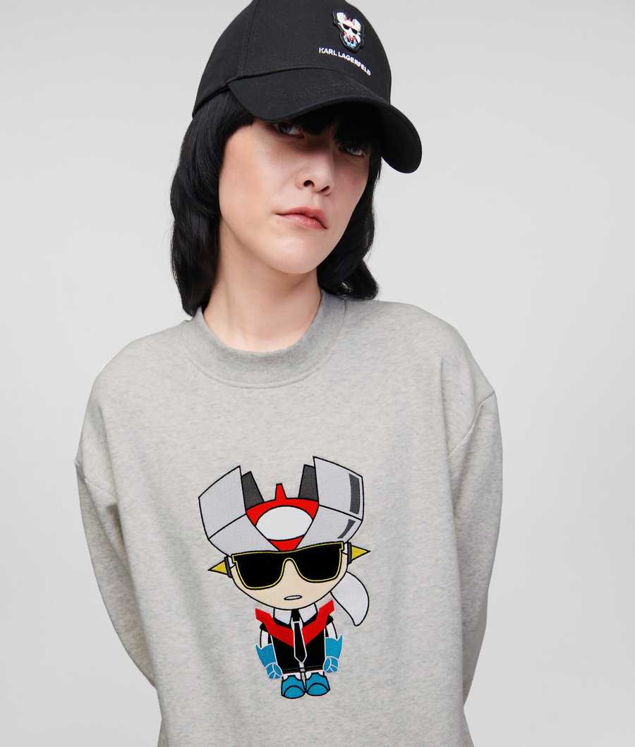 Grey Karl Lagerfeld Hero Ikonik Karl Women's Sweatshirts | USA70MIZN