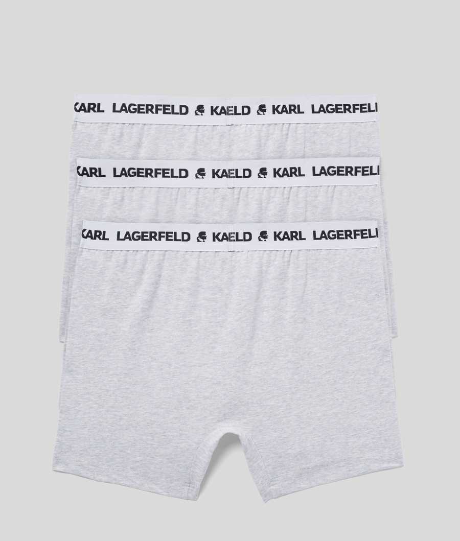 Grey Karl Lagerfeld Karl Logo Monochrome Trunks - 3 Pack Men's Underwear | USA35TUHP