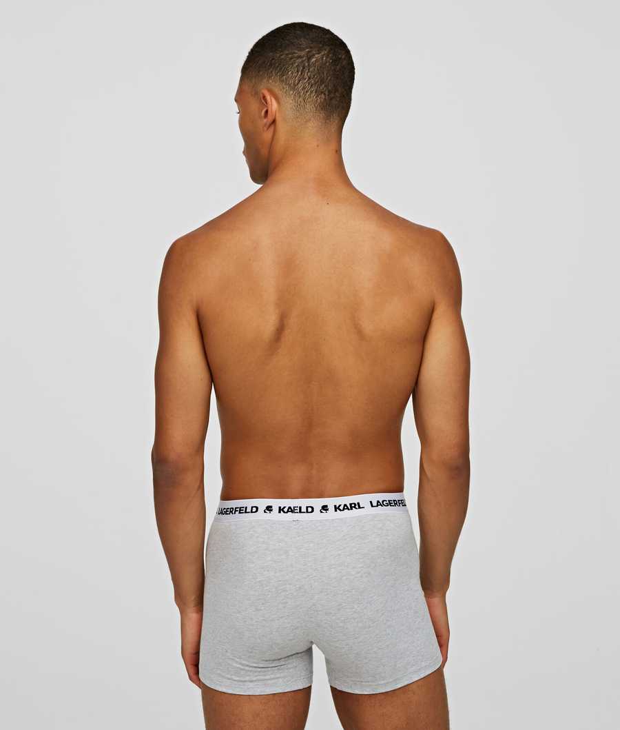 Grey Karl Lagerfeld Karl Logo Monochrome Trunks - 3 Pack Men's Underwear | USA35TUHP