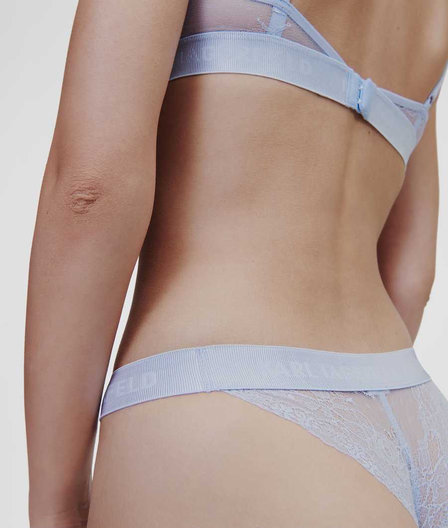 Light Blue Karl Lagerfeld Lace Brazilian Briefs Women's Underwear | USA85RBEG