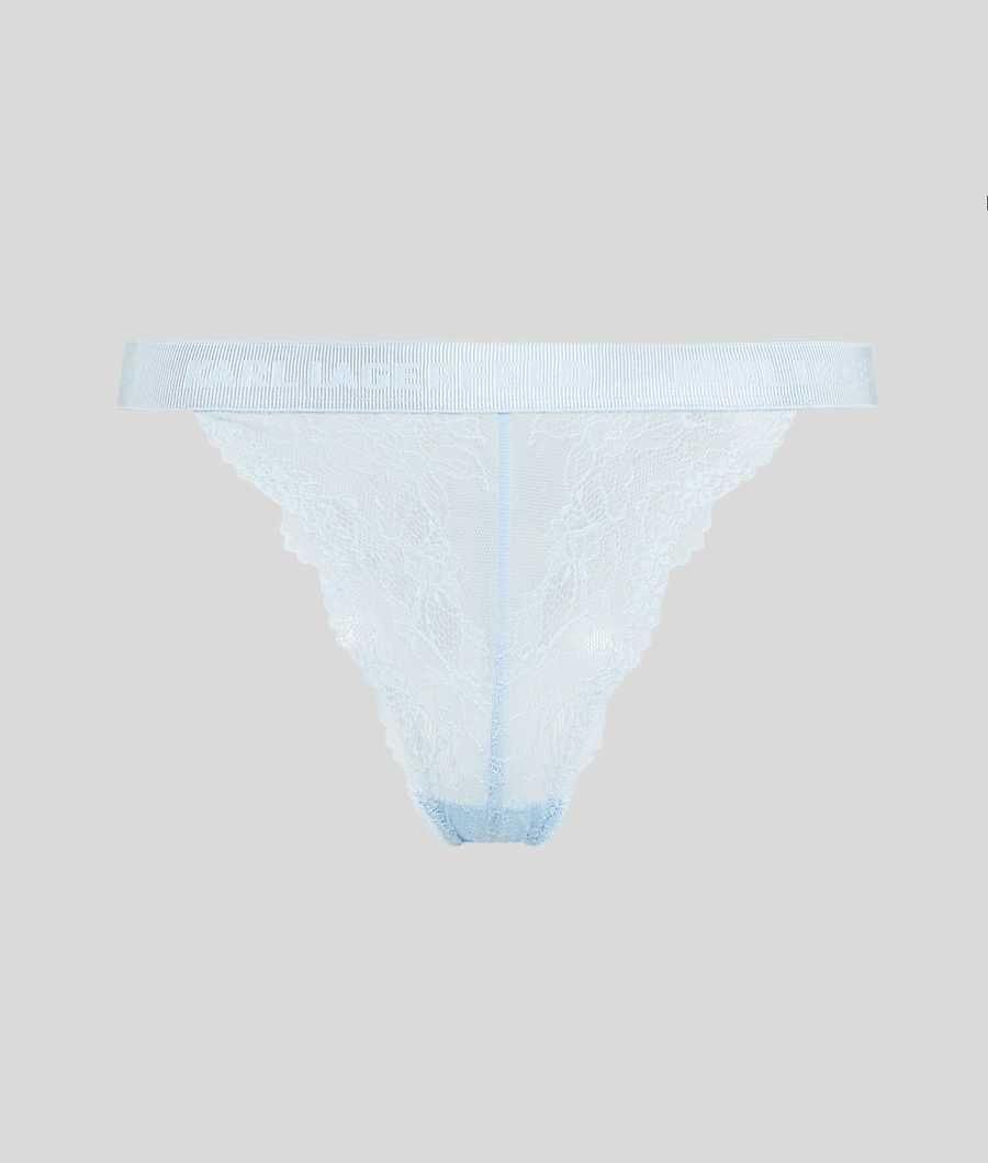 Light Blue Karl Lagerfeld Lace Brazilian Briefs Women\'s Underwear | USA85RBEG