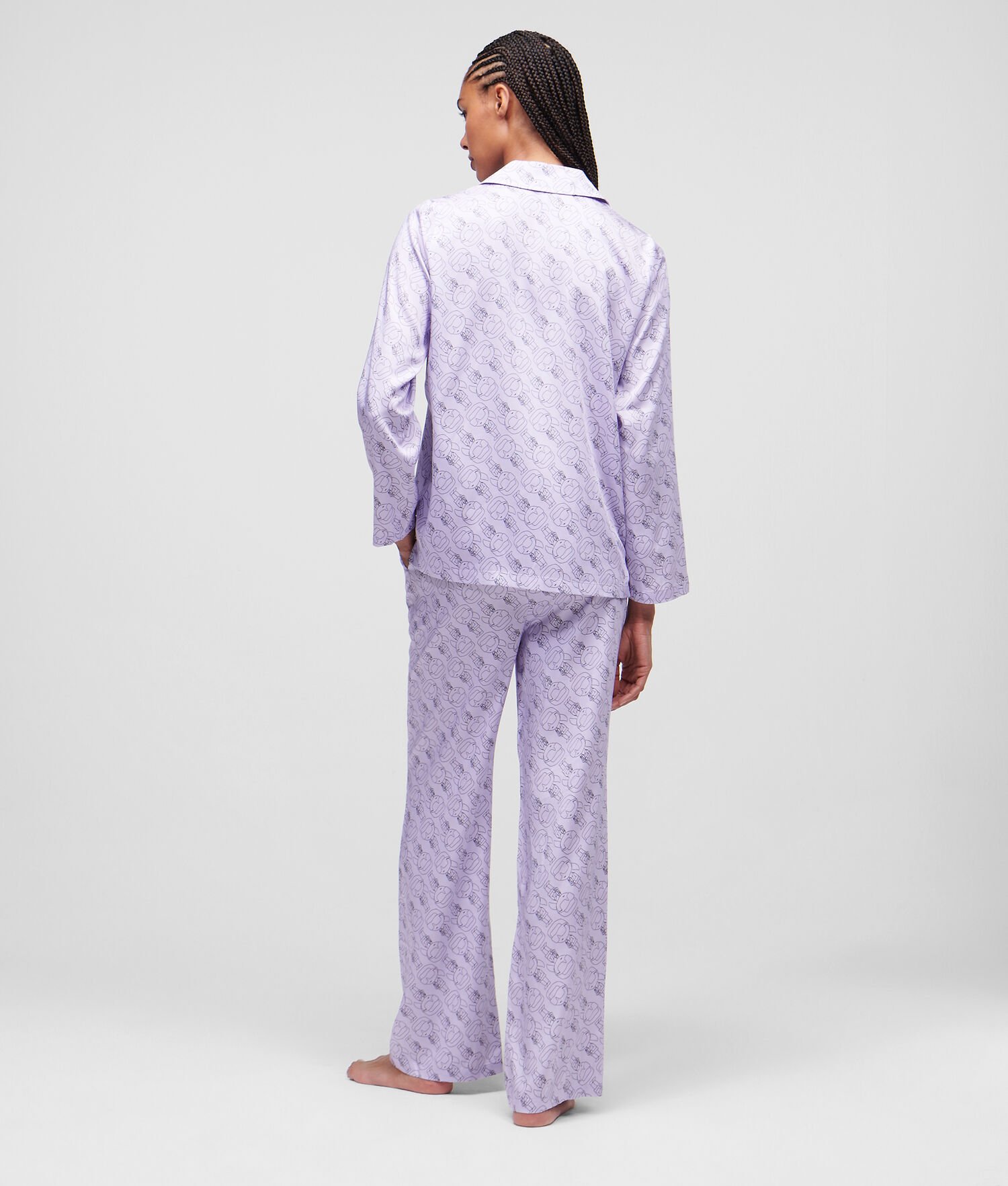 Light Purple Karl Lagerfeld Ikonik 2.0 Long-sleeved Pyjama Set Women's Sleepwear | USA14QYPA