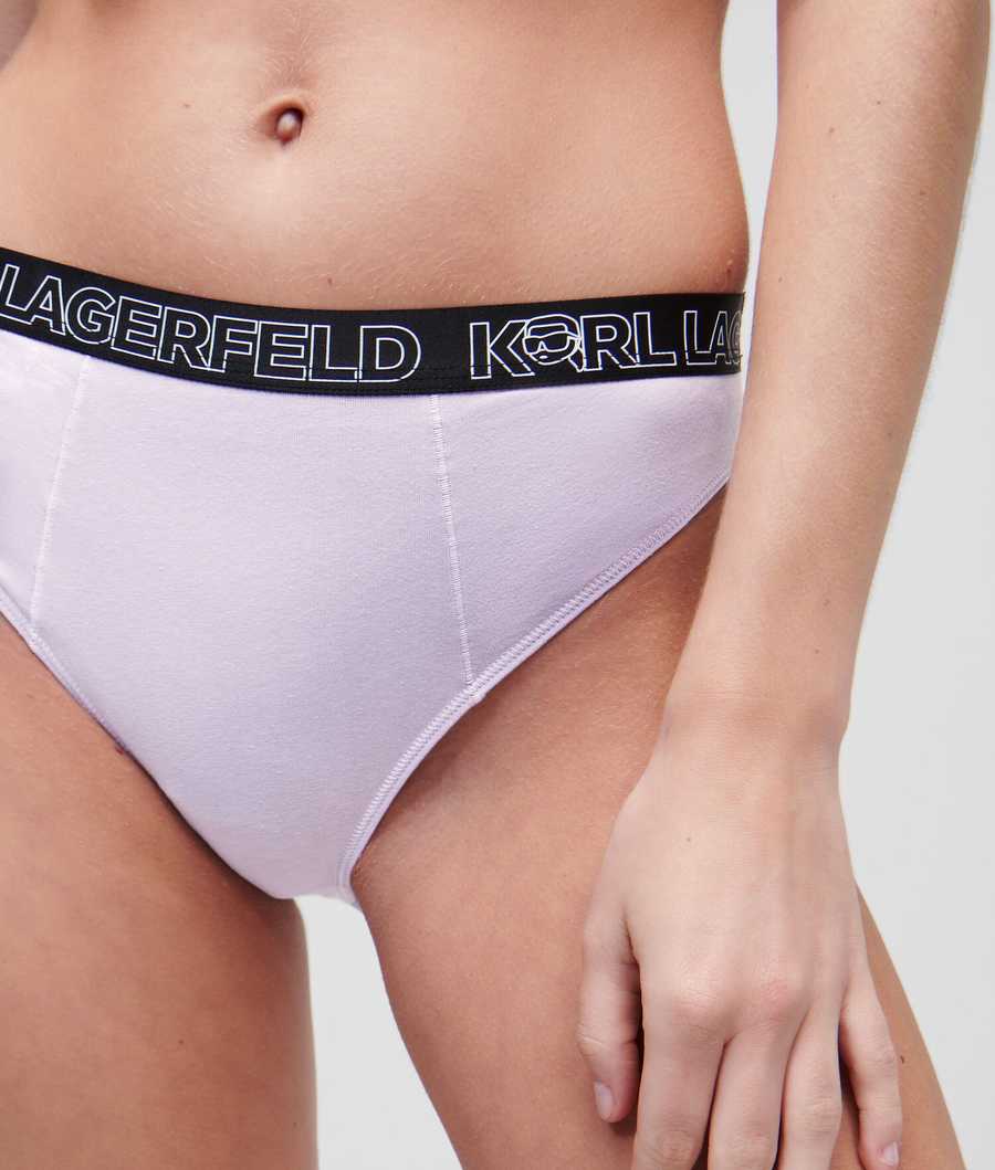 Light Purple Karl Lagerfeld Ikonik 2.0 Logo High-rise Brief Women's Underwear | USA79OFGI