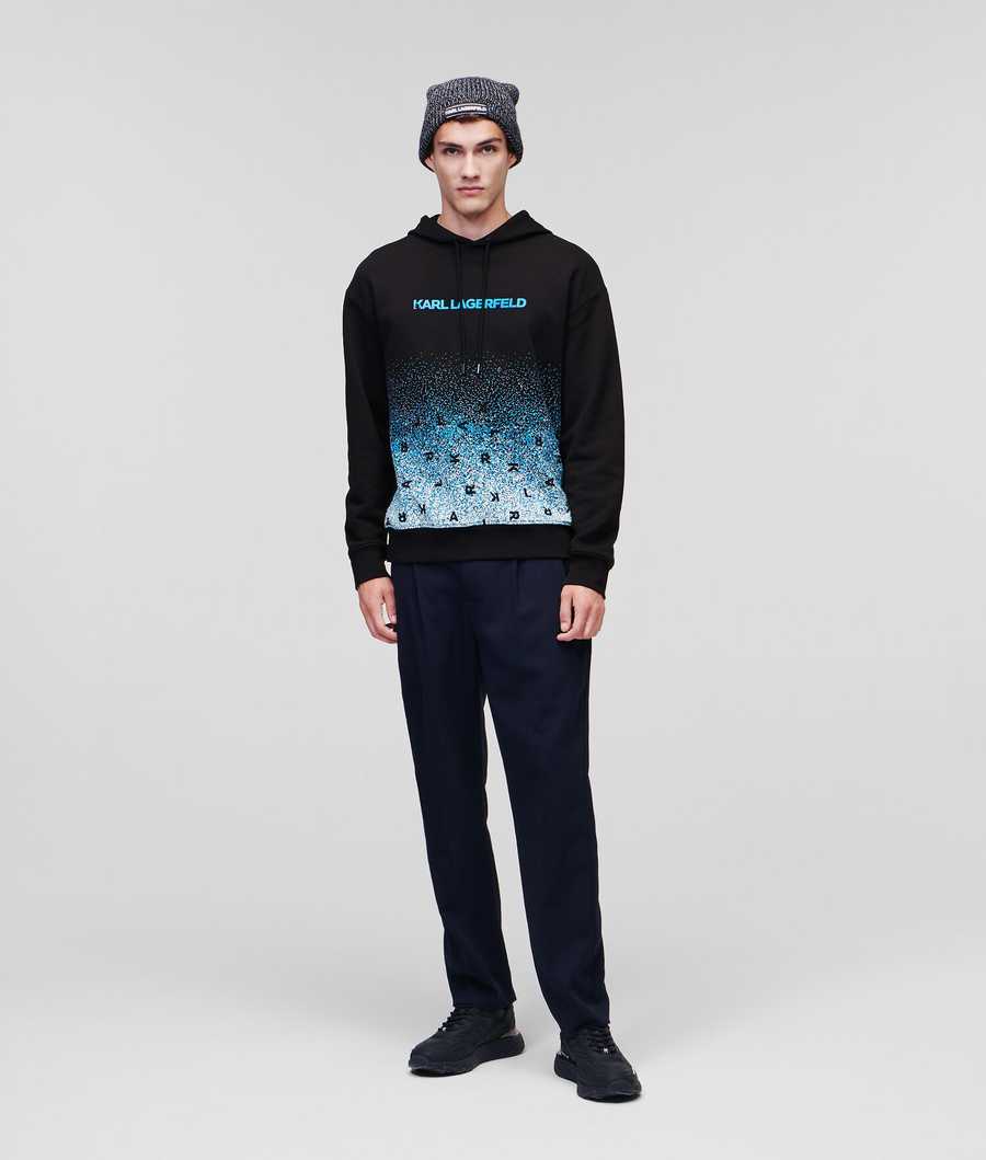 Navy Karl Lagerfeld Digital Dégradé Logo Men's Sweatshirts | USA37QWKD