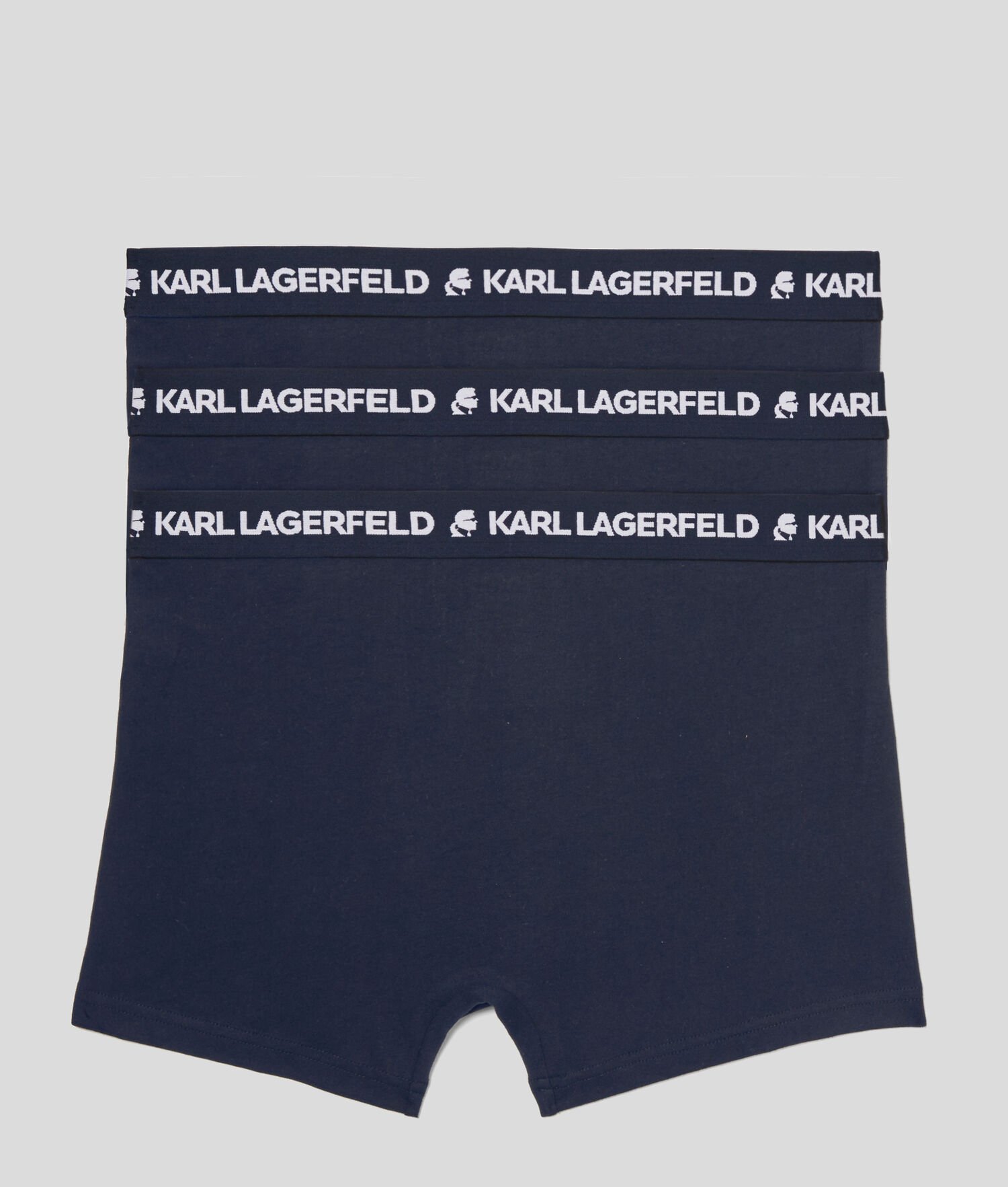 Navy Karl Lagerfeld Karl Logo Monochrome Trunks - 3 Pack Men's Underwear | USA84HCYX