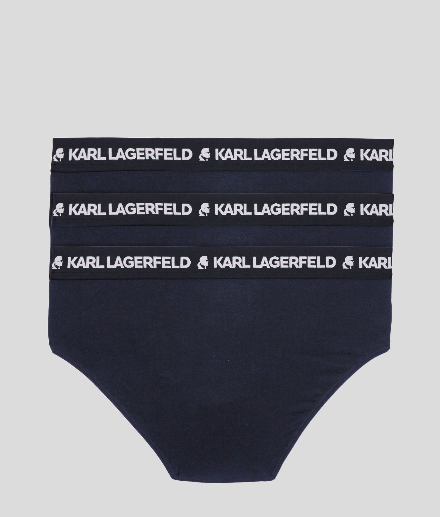 Navy Karl Lagerfeld Logo Briefs 3-pack Men's Underwear | USA04BLEC