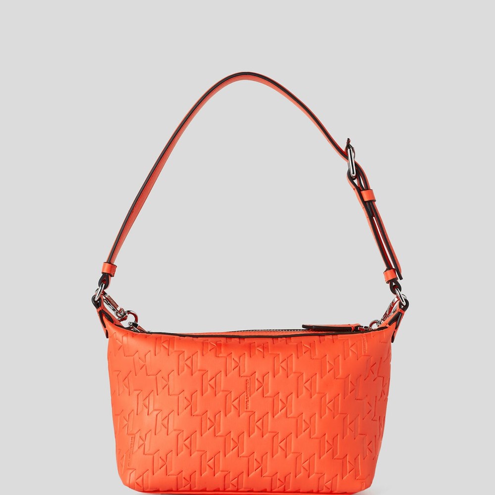 Orange Karl Lagerfeld K/Kushion Monogram-embossed Women's Baguette Bag | USA65ZCGW