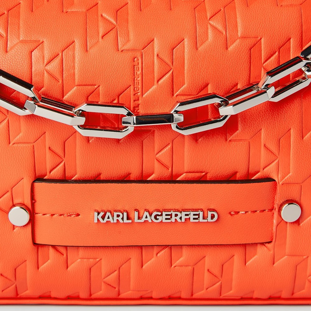 Orange Karl Lagerfeld K/Kushion Monogram-embossed Women's Baguette Bag | USA65ZCGW