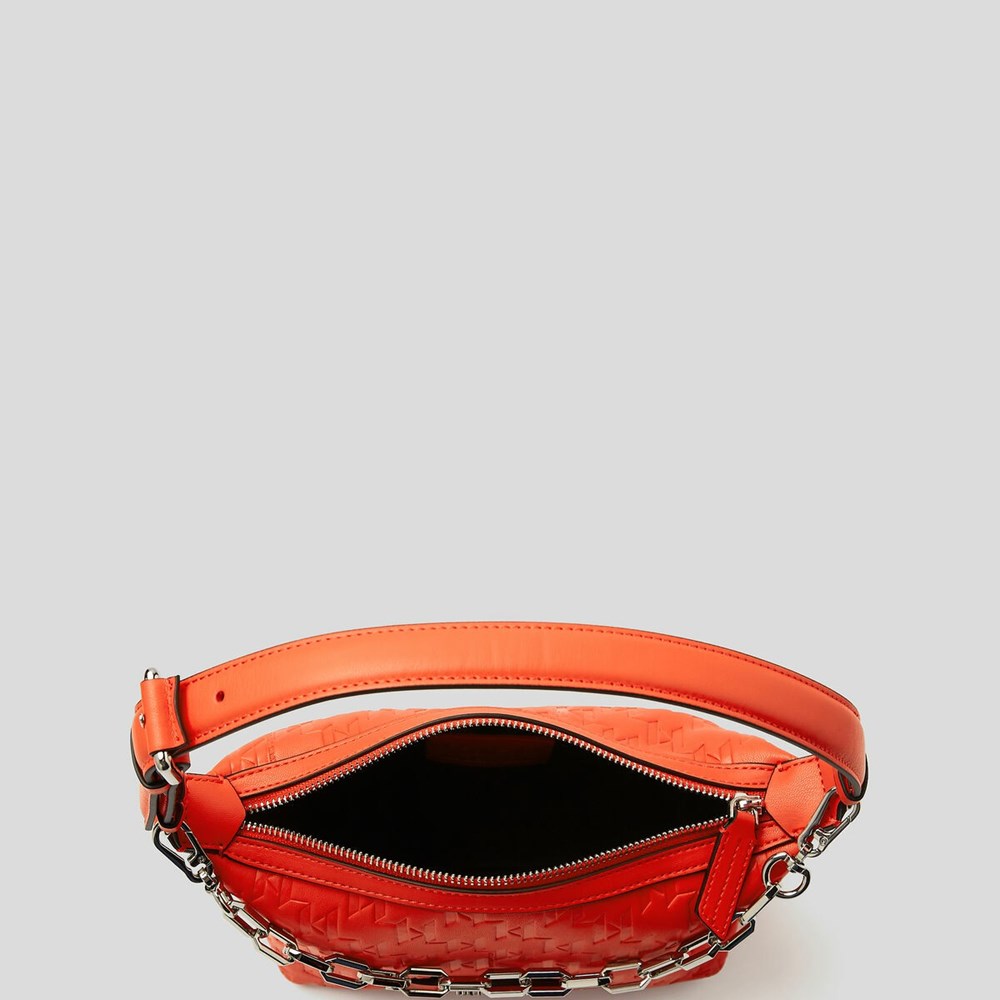 Orange Karl Lagerfeld K/Kushion Monogram-embossed Women's Baguette Bag | USA65ZCGW