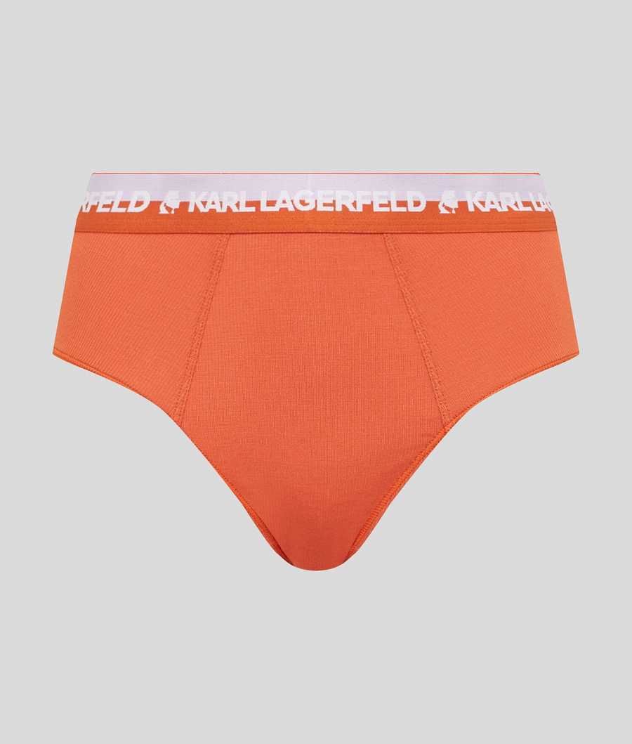 Orange Karl Lagerfeld Karl Logo Ribbed Culottes Women's Underwear | USA43MOHP